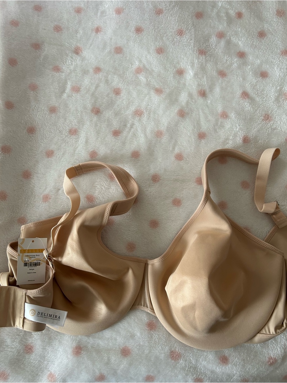 Delimira Women’s Full Coverage Underwire Bra in Nude NWT